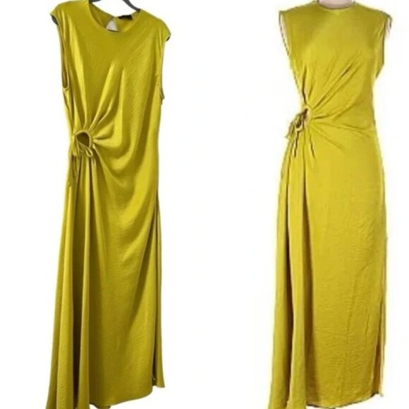 House of Harlow 1960 Dresses & Skirts - House of Harlow 1960 l Green Ruched Midi Slip Dress Womens Size Medium